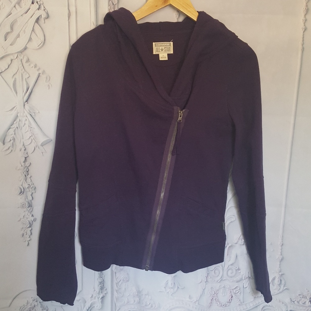 Converse Deep Purple Long Sleeve Zip Up Hoodie